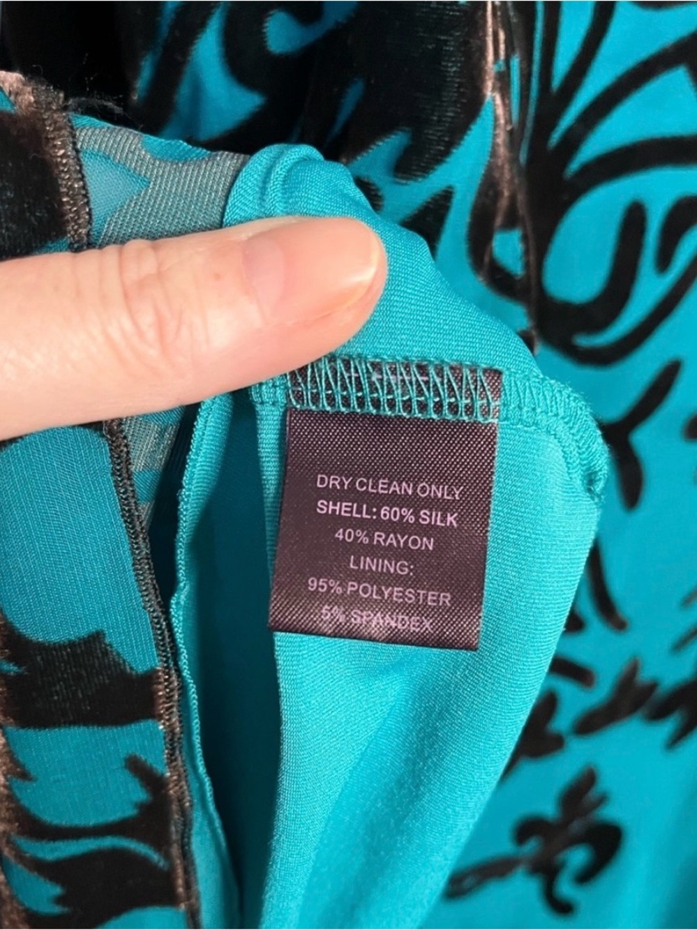 HALE BOB Teal Brown Velvet Burnout
Silk Blend Tunic Dress - Picture 3 of 8